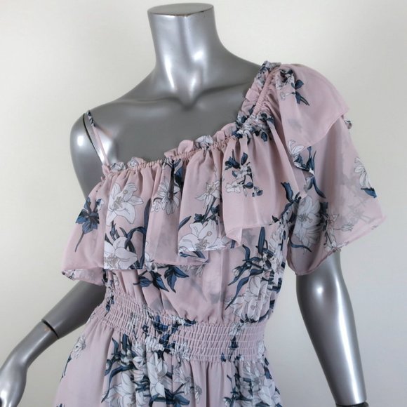 MISA ONE SHOULDER DRESS ALEXANDRA LILAC FLORAL - Picture 2 of 8